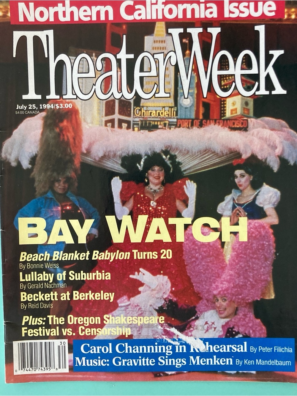 Beach Blanket Babylon Turns 20 Theater Week Magazine July 25 1994 Label Residue